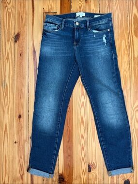 Frame Denim Boyfriend Jeans in Dark Blue Wash | size 26
